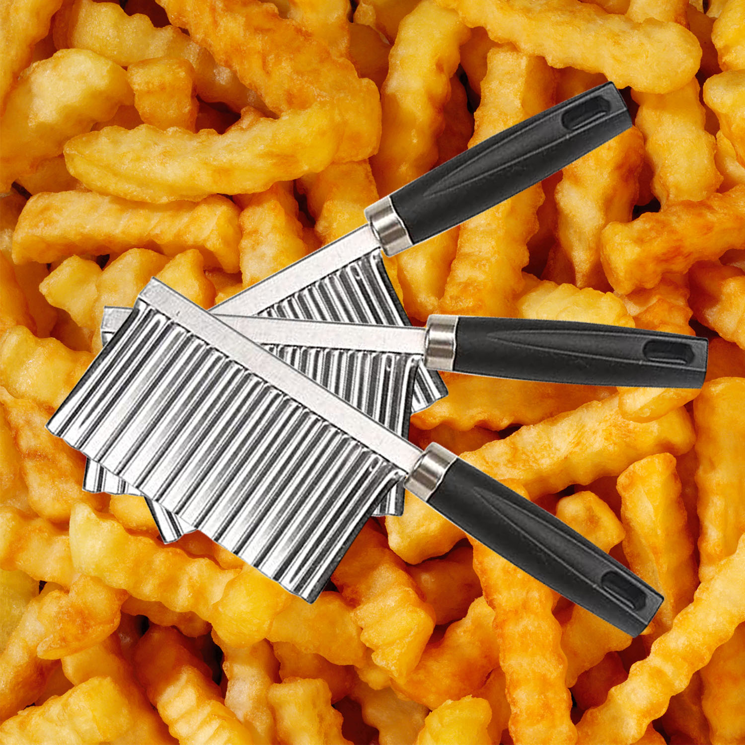 Crinkle French Fry Cutter Knife, Potato Carrot Chip Vegetable French