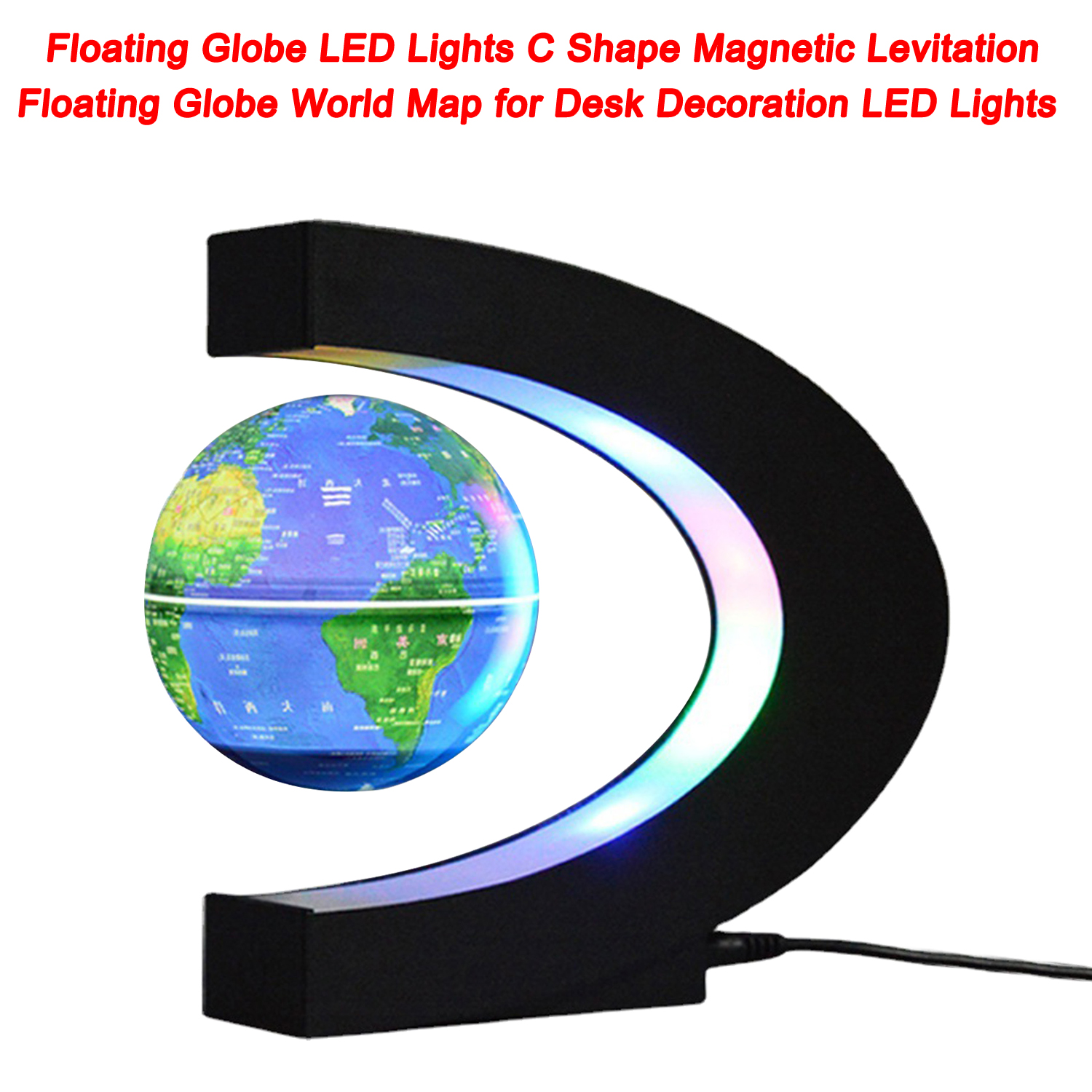 Floating Globe LED Lights C Shape Levitation Floating Globe