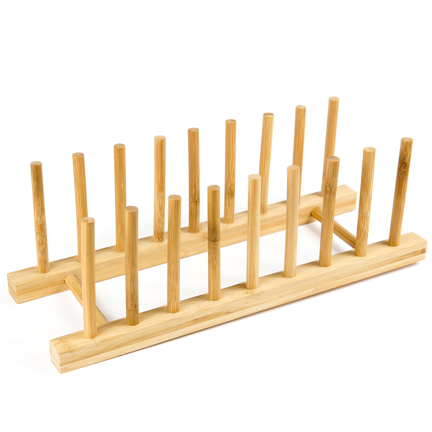 Bamboo Dish Rack Plates Holder Kitchen Organizer Pot Lid Rack Spoon