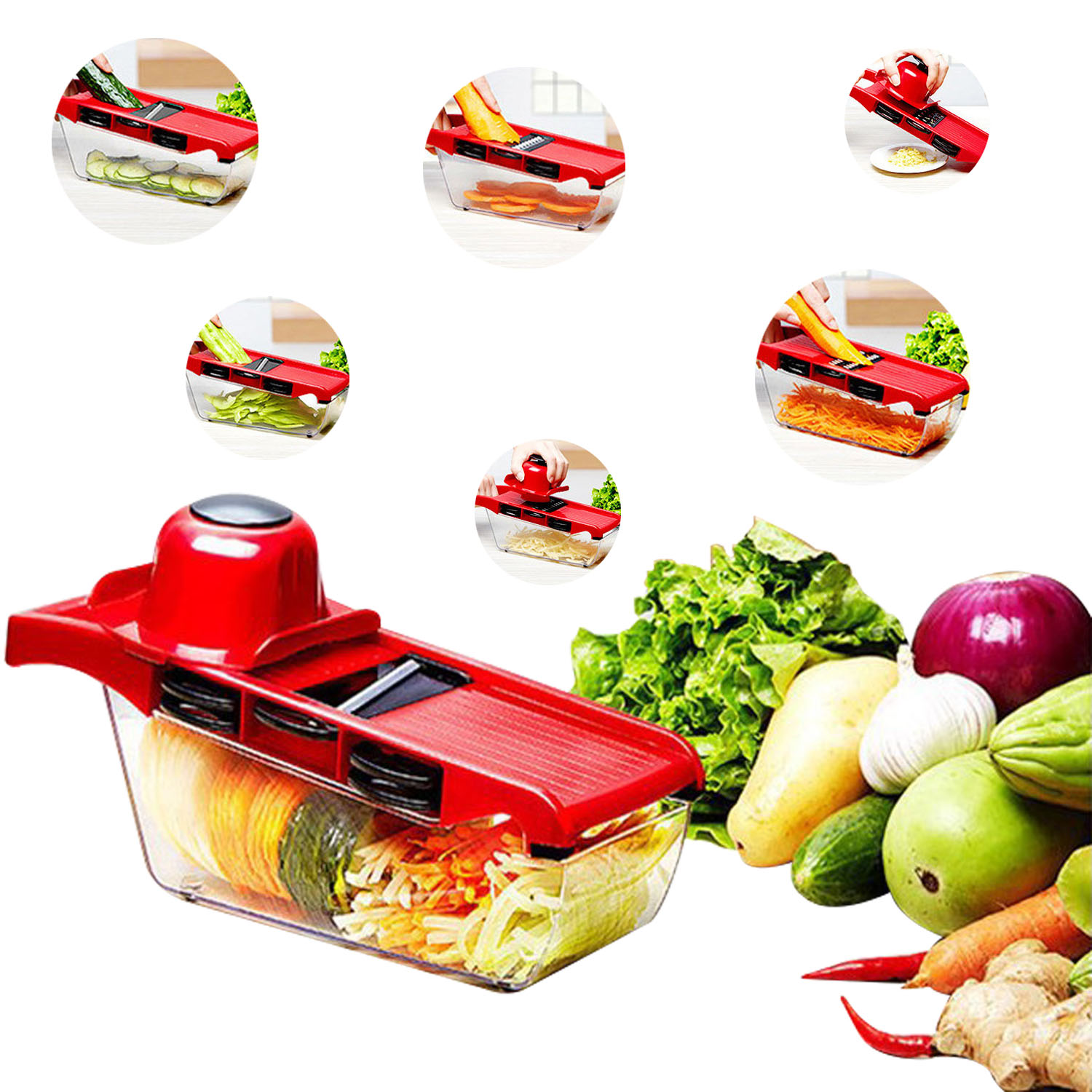 Multifunctional Vegetable Slicer, Kitchen Food Slicer, 6in1 Vegetable Manual Grater, Potato