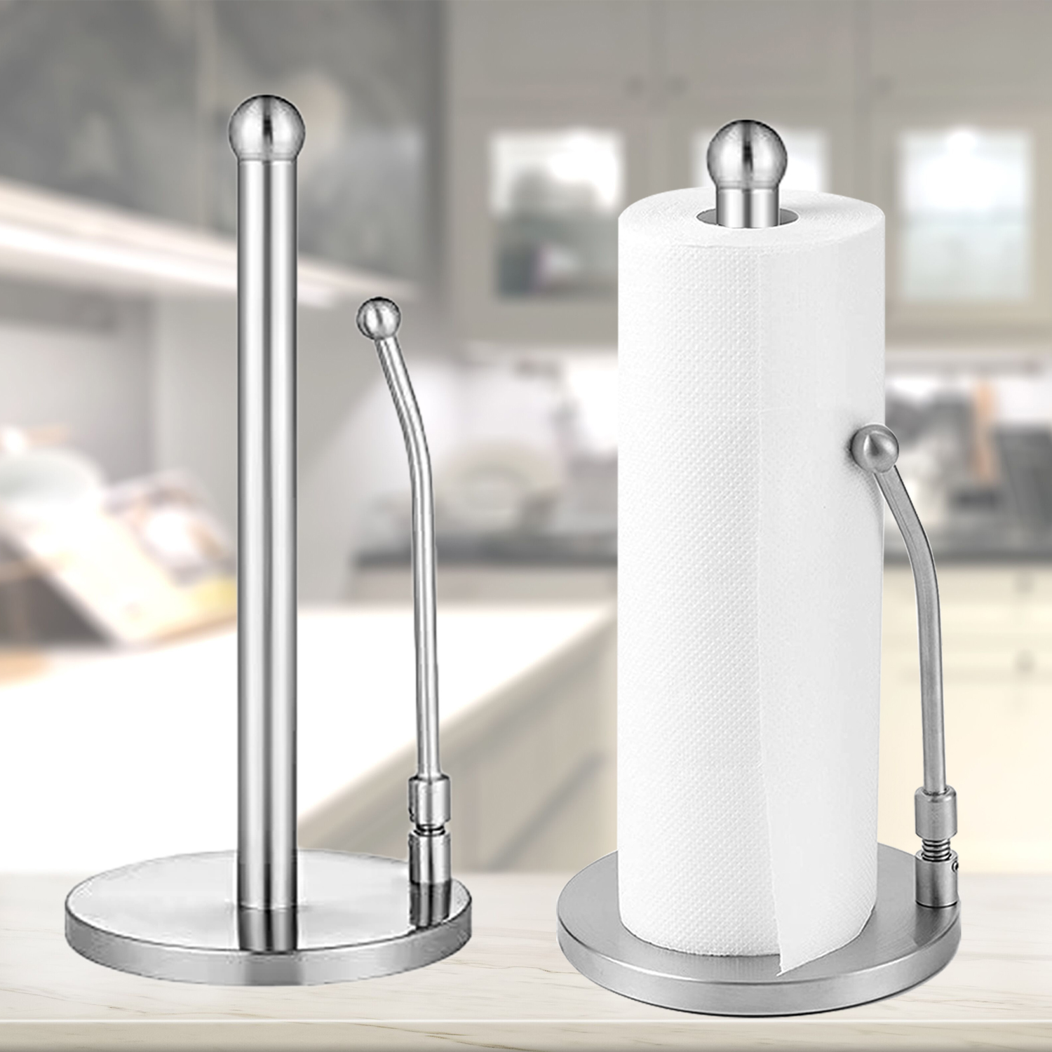 Stainless Steel Vertical Paper Towel Holder Stand For Home Kitchen