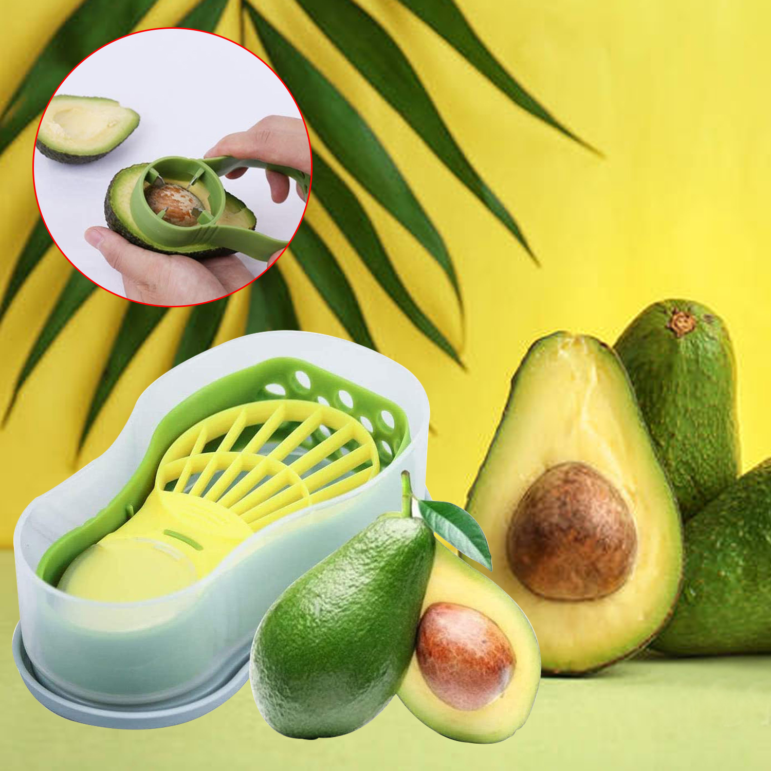 3 in 1 Avocado Keeper Storage Container Avocado Tool Avocado Slicer