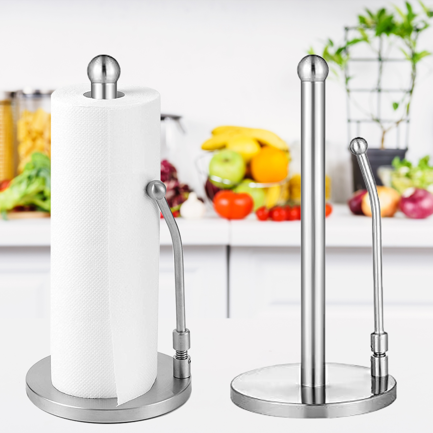Stainless Steel Vertical Paper Towel Holder Stand For Home Kitchen