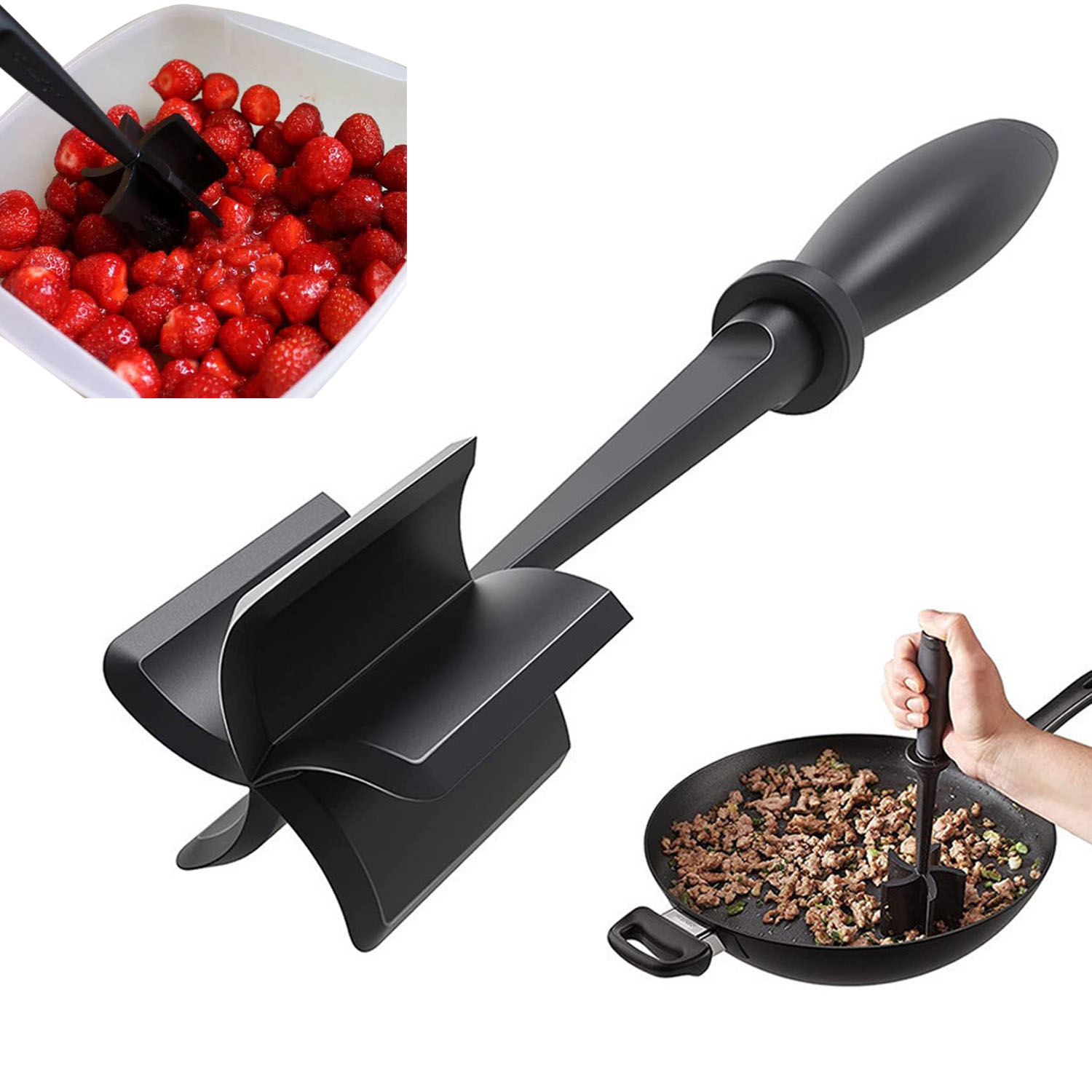 Meat Masher Multifunctional Heat Resistant Nylon Hamburger Chopper ...