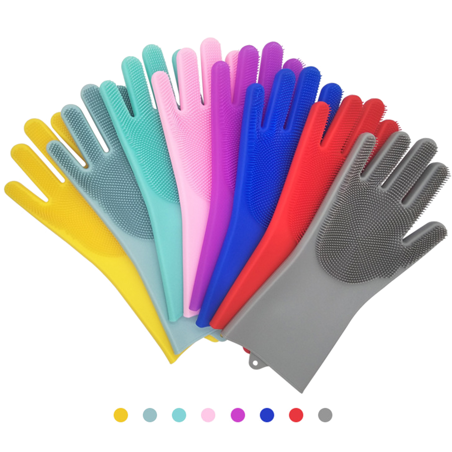 1Pair Dishwashing Cleaning Gloves Magic Silicone Rubber Dish Washing