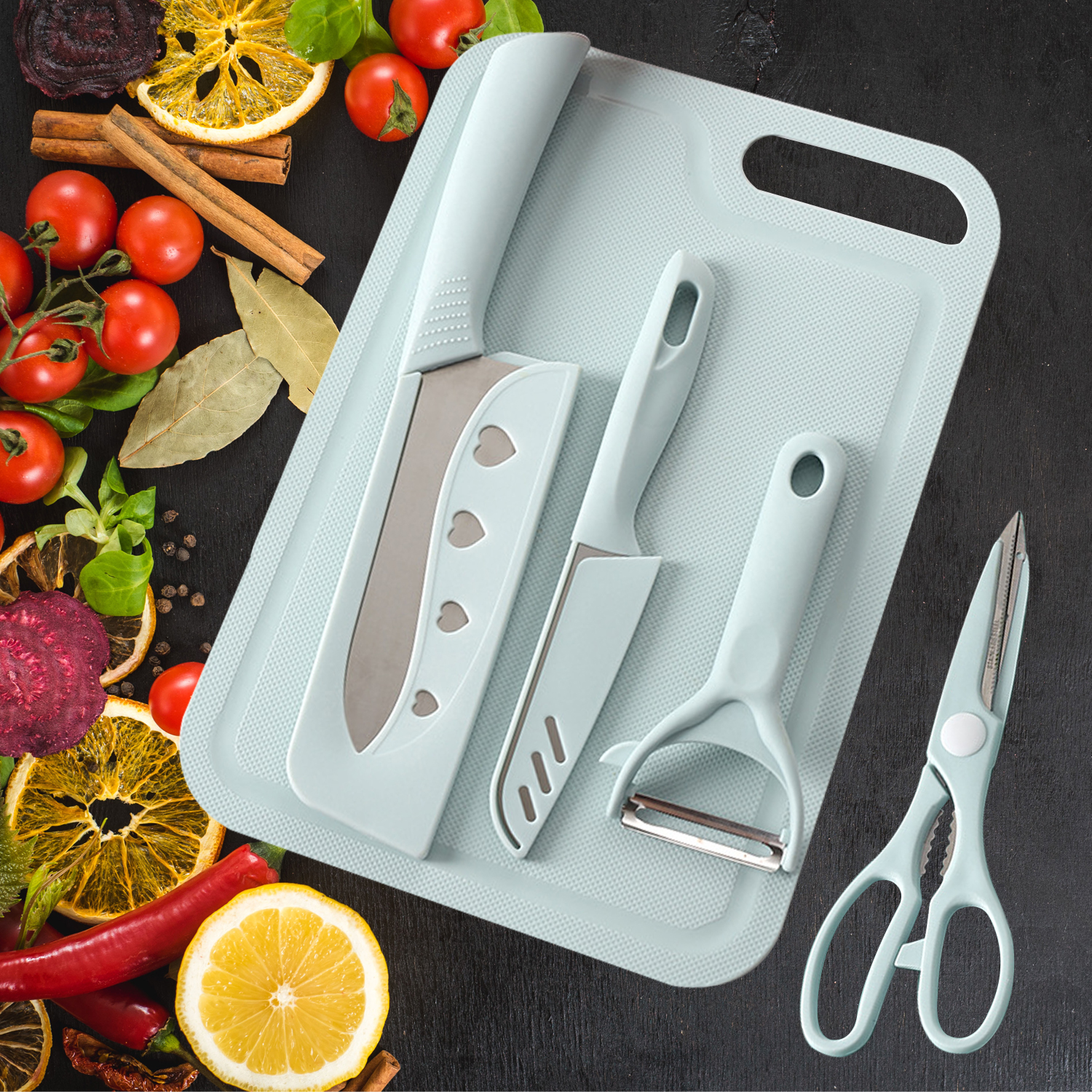 3/4/5 PCS/Set Stainless Steel Kitchen Knife Set Knife Chopping Board
