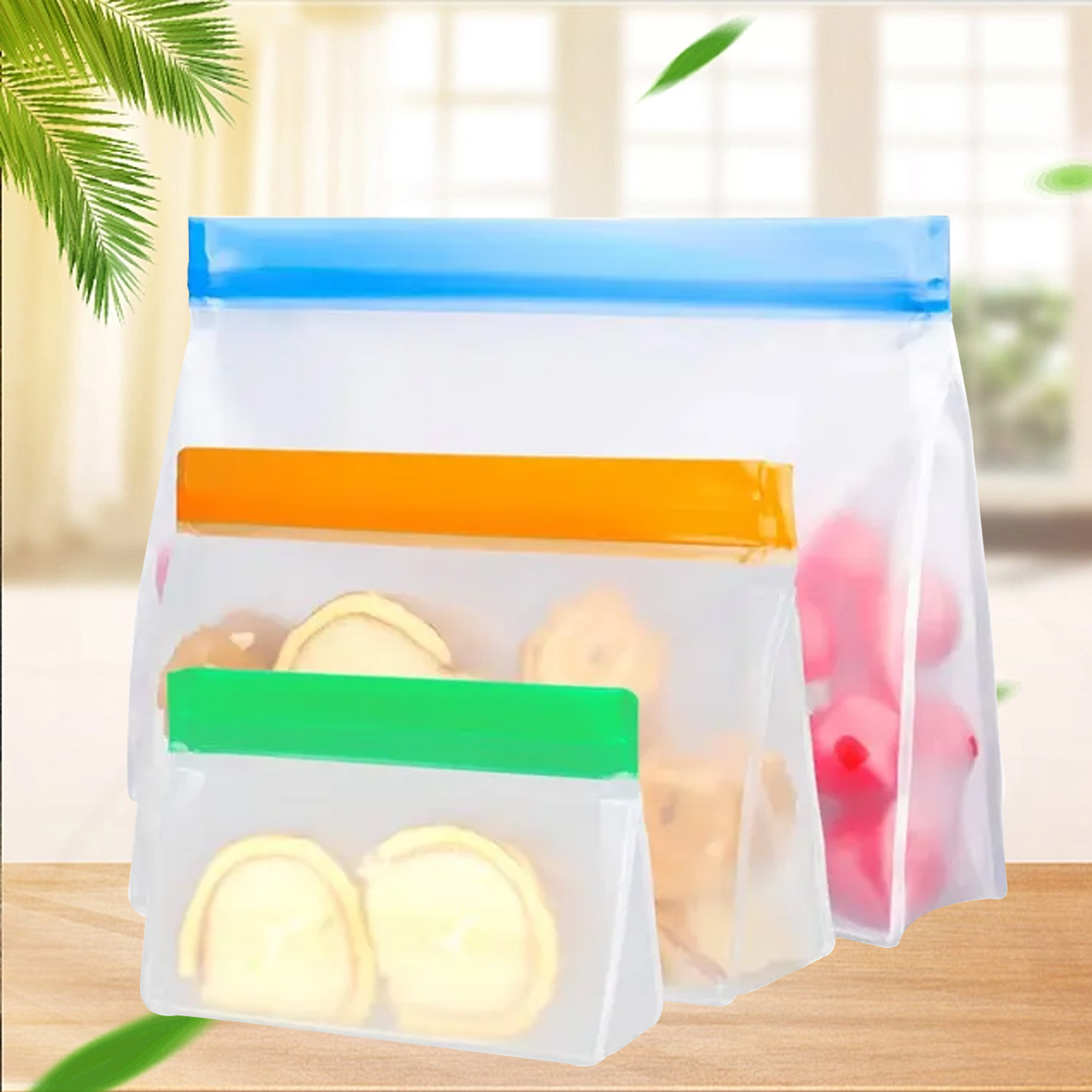 Ziplock Seal Freezer Bags Refrigerator Fresh Bags Reusable PEVA Safe