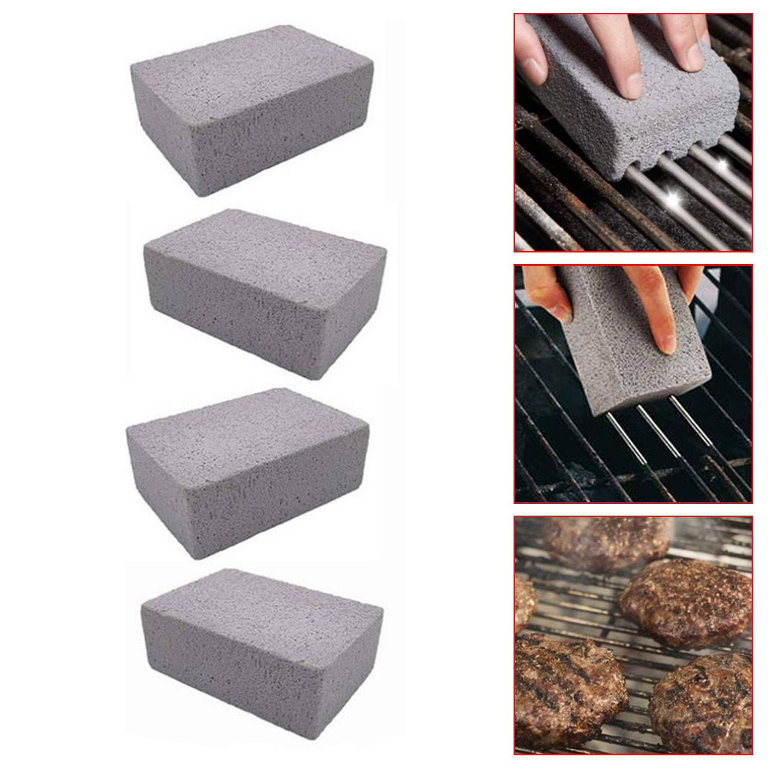 Grill Stone Cleaning Block Brick BBQ Pumice Non Toxic Restaurant Grade Reusable Scratch Smokers