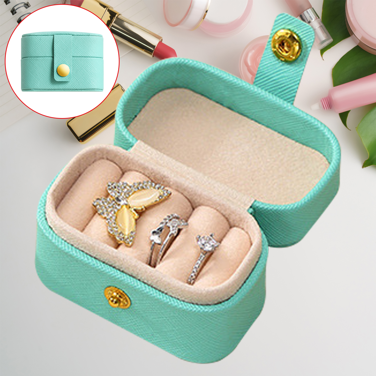 Mini Portable Jewelry Box Jewelry Organizer Display Travel Rings Boxes