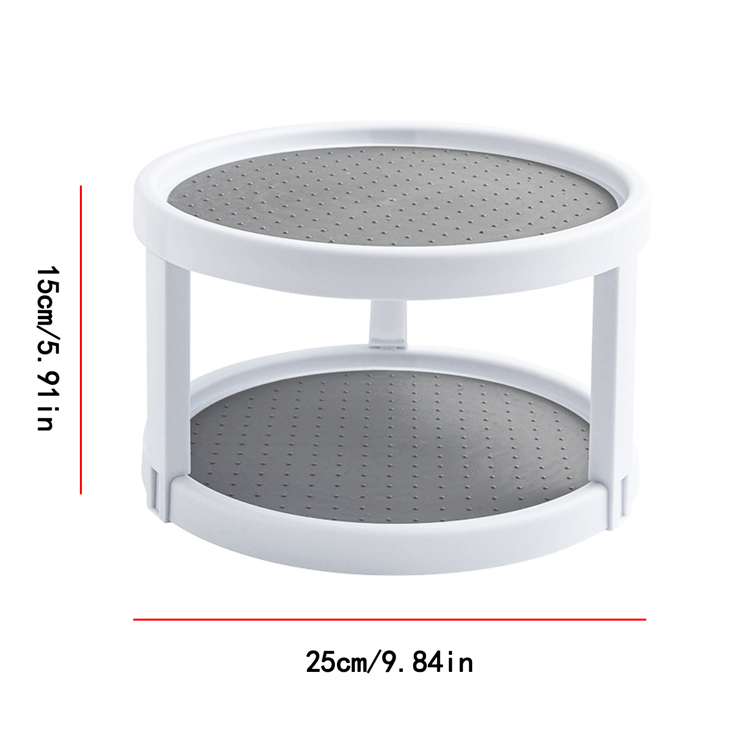 Double Layer Storage Rack Kitchen Storage Organizer Rotating Round